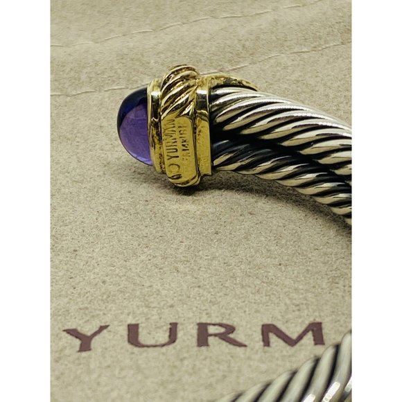 David Yurman Renaissance Double Cable Cabochon Amethyst & Green Onyx 14k 18K 925 - Picture 6 of 12